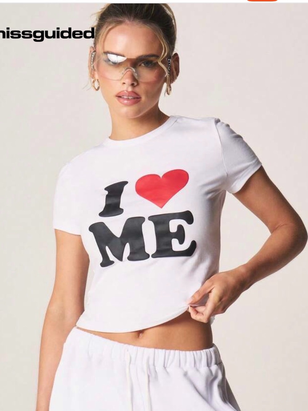 NWT Missguided Baby Tee “I LOVE ME”